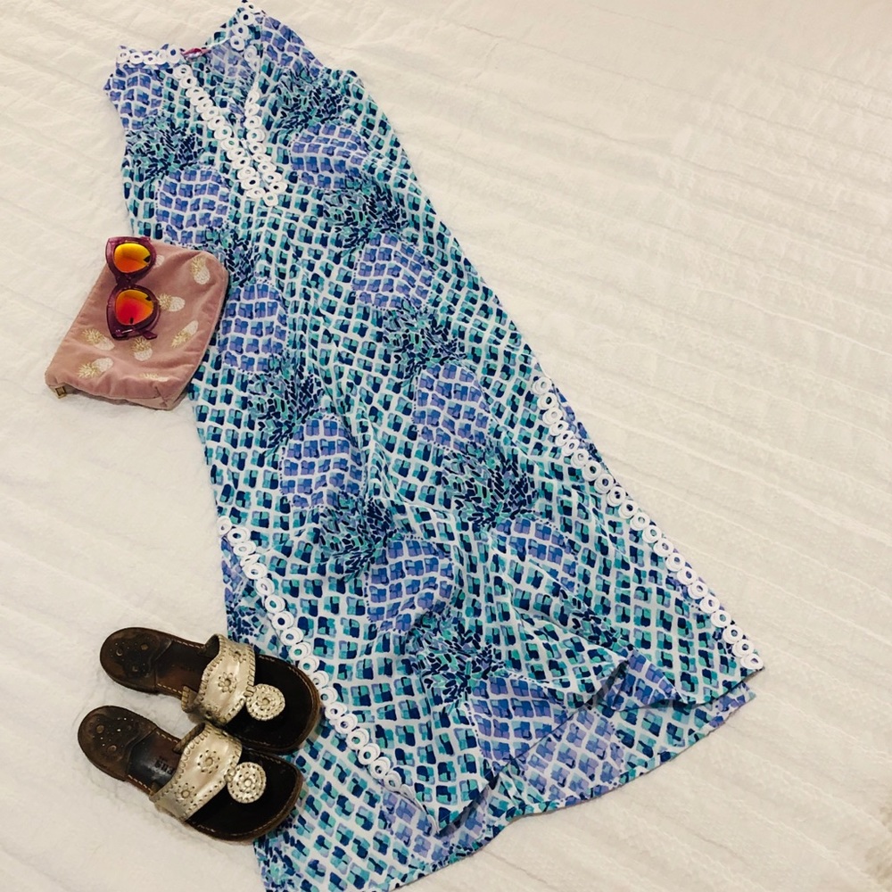 Girls Jane Maxi Dress in pineapple print